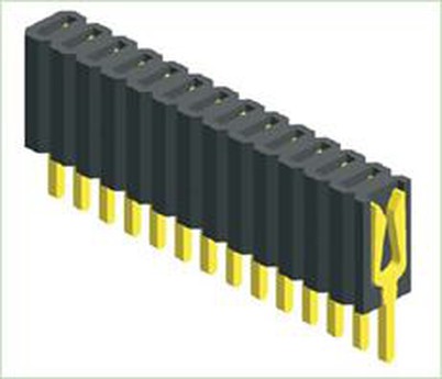 1,27-мм однорядный разъем прямого типа с розеткой